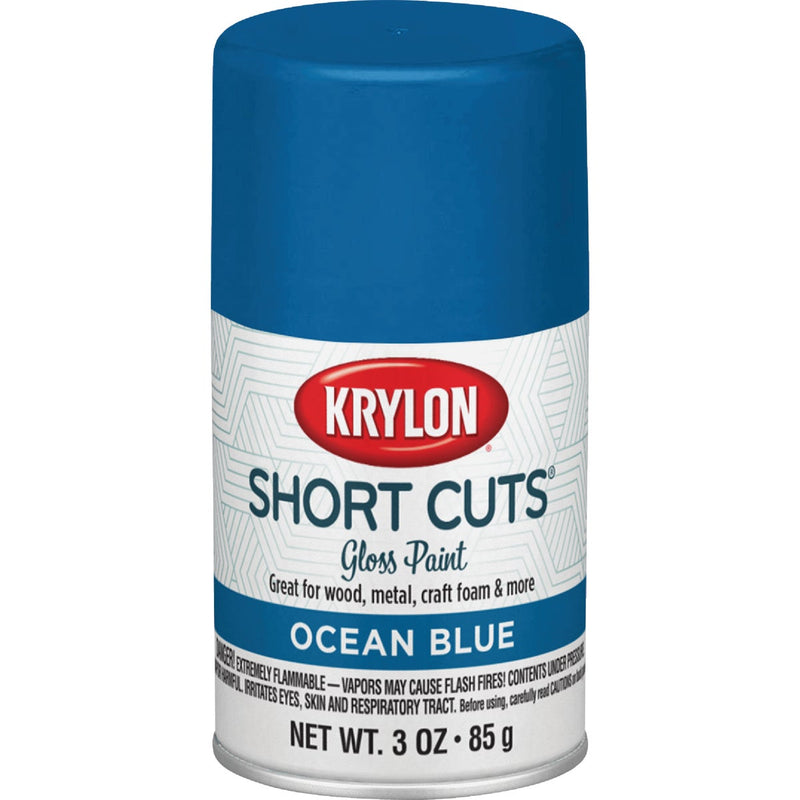 Krylon Short Cuts 3 Oz. High-Gloss Enamel Spray Paint, Ocean Blue