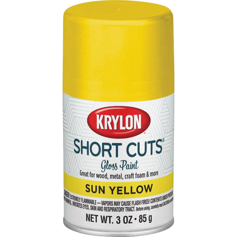 Krylon Short Cuts 3 Oz. High-Gloss Enamel Spray Paint, Sun Yellow