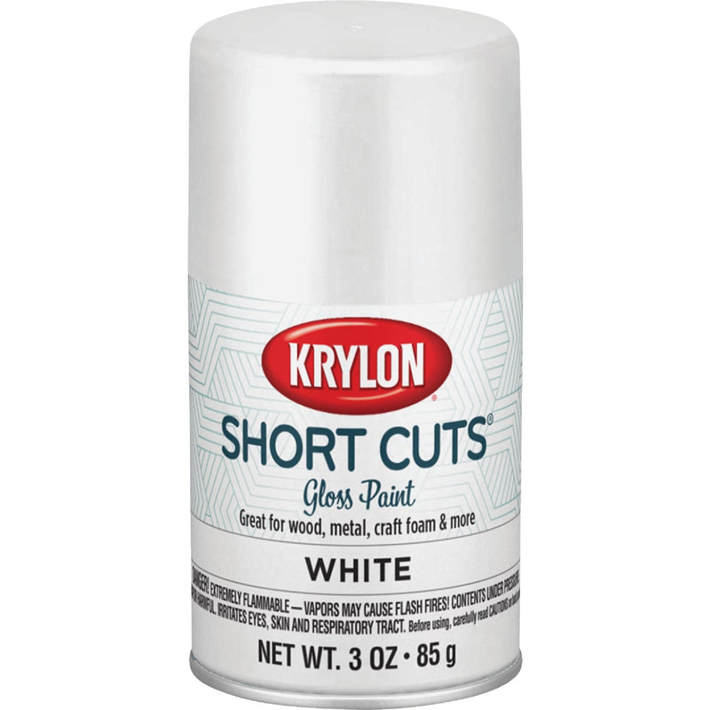 Krylon Short Cuts 3 Oz. High-Gloss Enamel Spray Paint, White