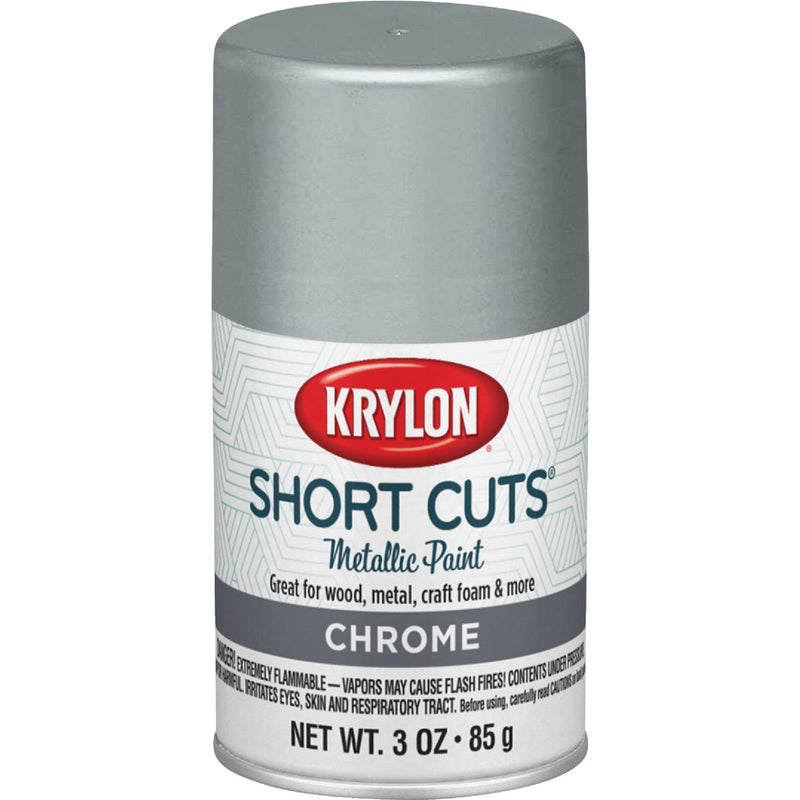 Krylon Short Cuts 3 Oz. High-Gloss Enamel Spray Paint, Chrome