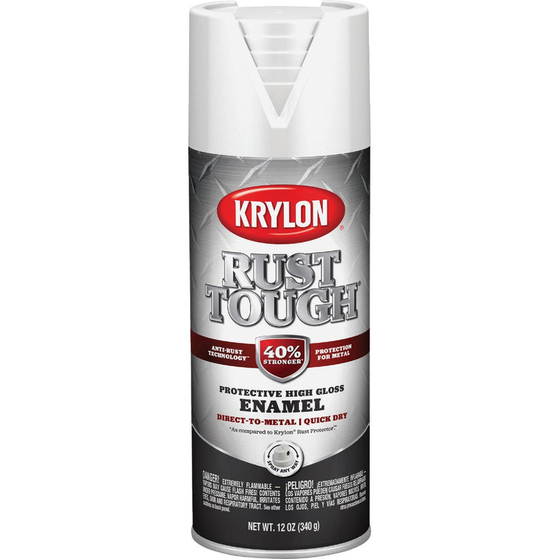 Krylon Rust Tough 12 Oz. Gloss Alkyd Enamel Spray Paint, White