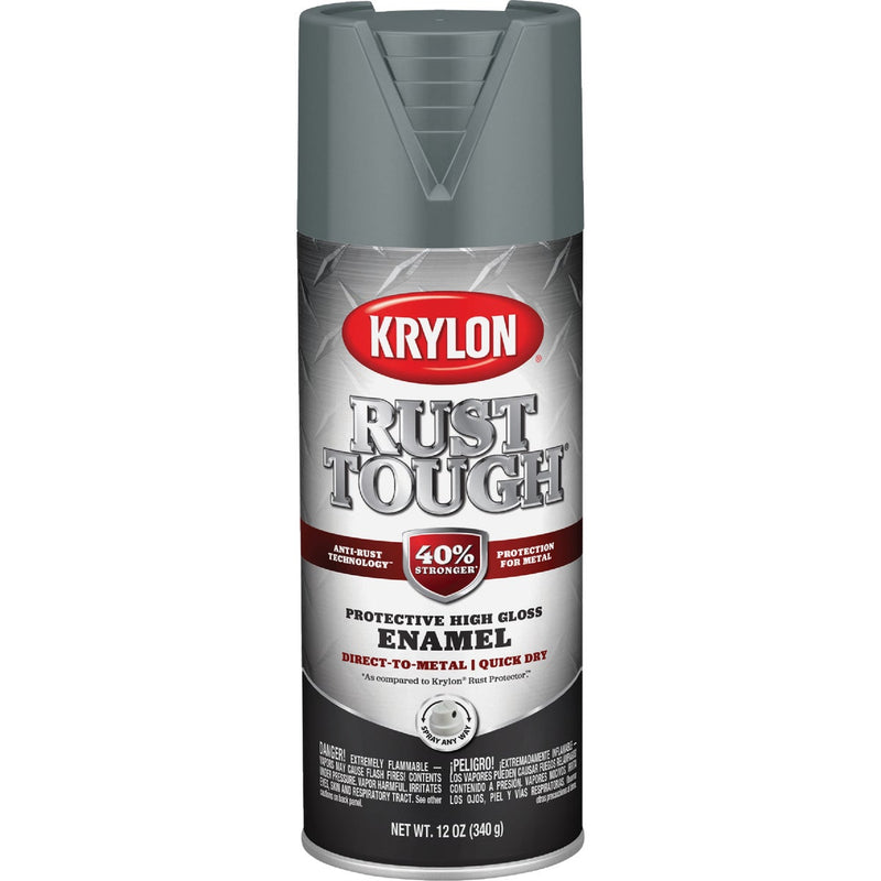 Krylon Rust Tough 12 Oz. Gloss Alkyd Enamel Spray Paint, Machinery Gray