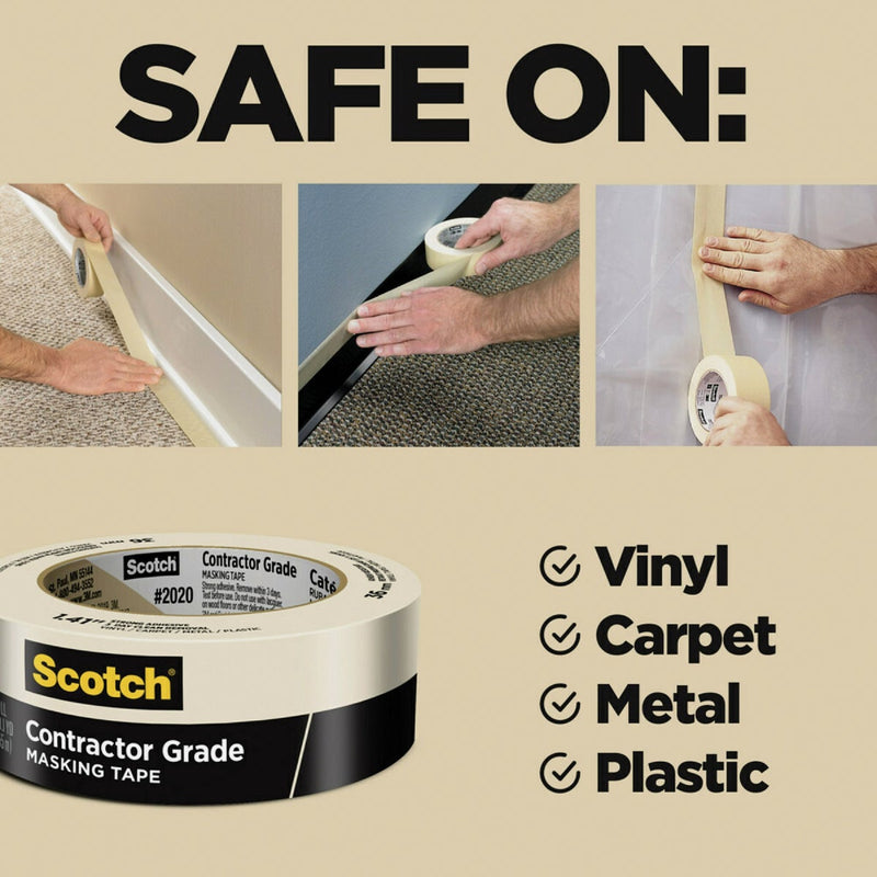 Scotch 1.41 In. x 60.1 Yd. Contractor Grade Masking Tape (4-Pack)