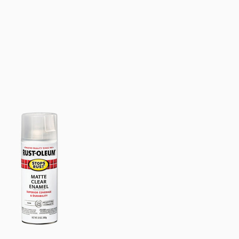 Rust-Oleum Stops Rust 12 Oz. Matte Clear Enamel Spray Paint, Clear