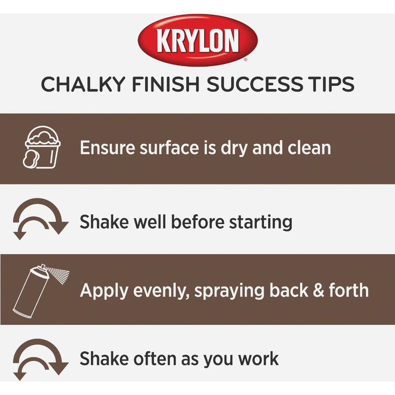 Krylon CHALKY FINISH 11.5 Oz. Subtle Wax Coating Spray Paint, Dark Brown