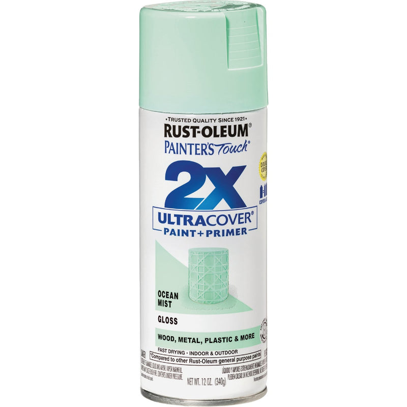 Rust-Oleum Painter's Touch 2X Ultra Cover 12 Oz. Gloss Paint + Primer Spray Paint, Ocean Mist