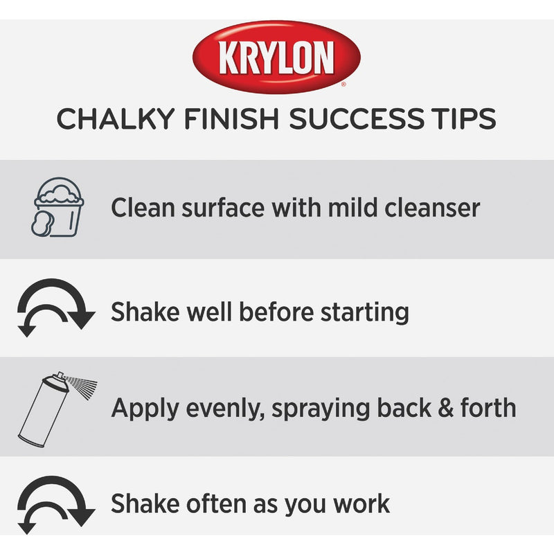 Krylon CHALKY FINISH 12 Oz. Ultra Matte Chalk Spray Paint, Classic White