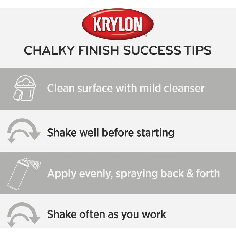 Krylon CHALKY FINISH 12 Oz. Ultra Matte Chalk Spray Paint, Misty Gray