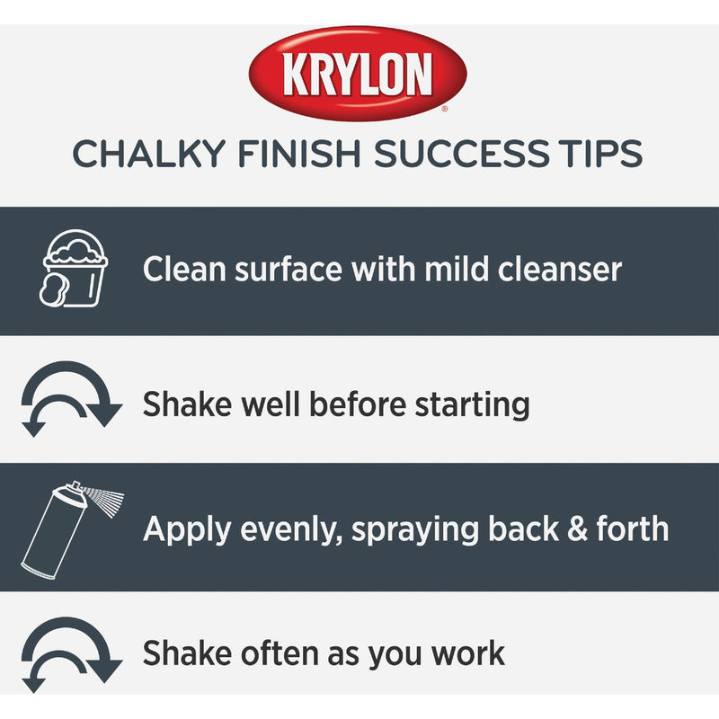 Krylon CHALKY FINISH 12 Oz. Ultra Matte Chalk Spray Paint, Anvil Gray