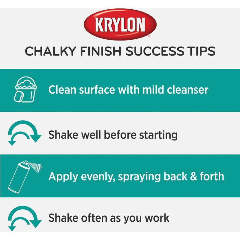 Krylon CHALKY FINISH 12 Oz. Ultra Matte Chalk Spray Paint, Waterfall