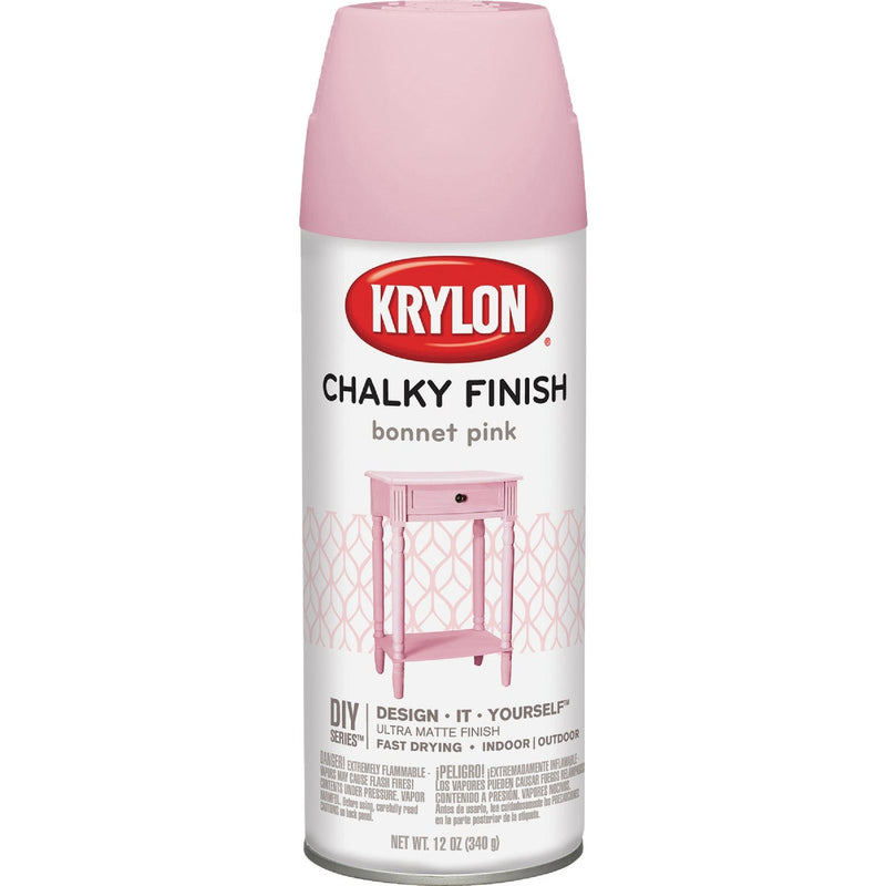 Krylon CHALKY FINISH 12 Oz. Ultra Matte Chalk Spray Paint, Bonnet Pink