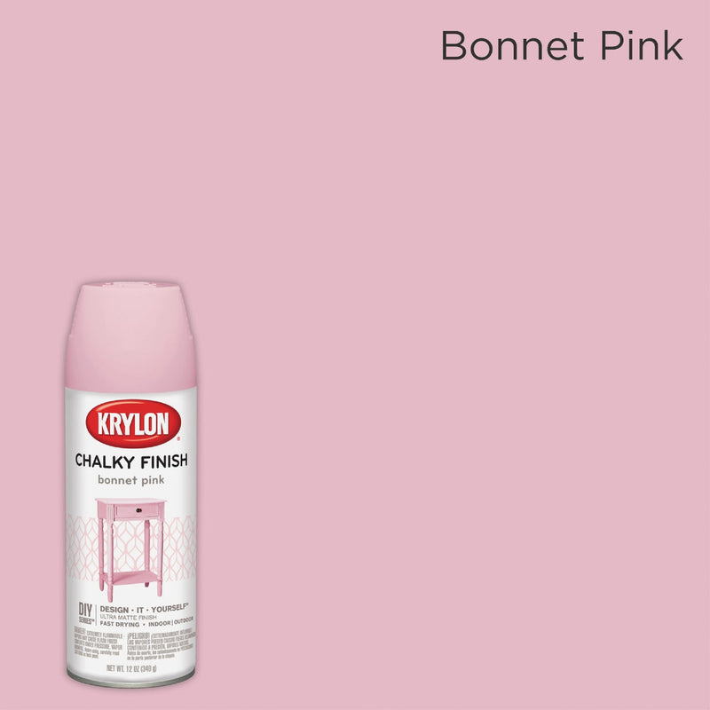 Krylon CHALKY FINISH 12 Oz. Ultra Matte Chalk Spray Paint, Bonnet Pink