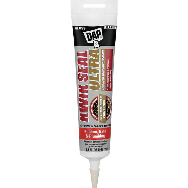 DAP KWIK SEAL ULTRA 5.5 Oz. Biscuit Siliconized Kitchen & Bath Sealant