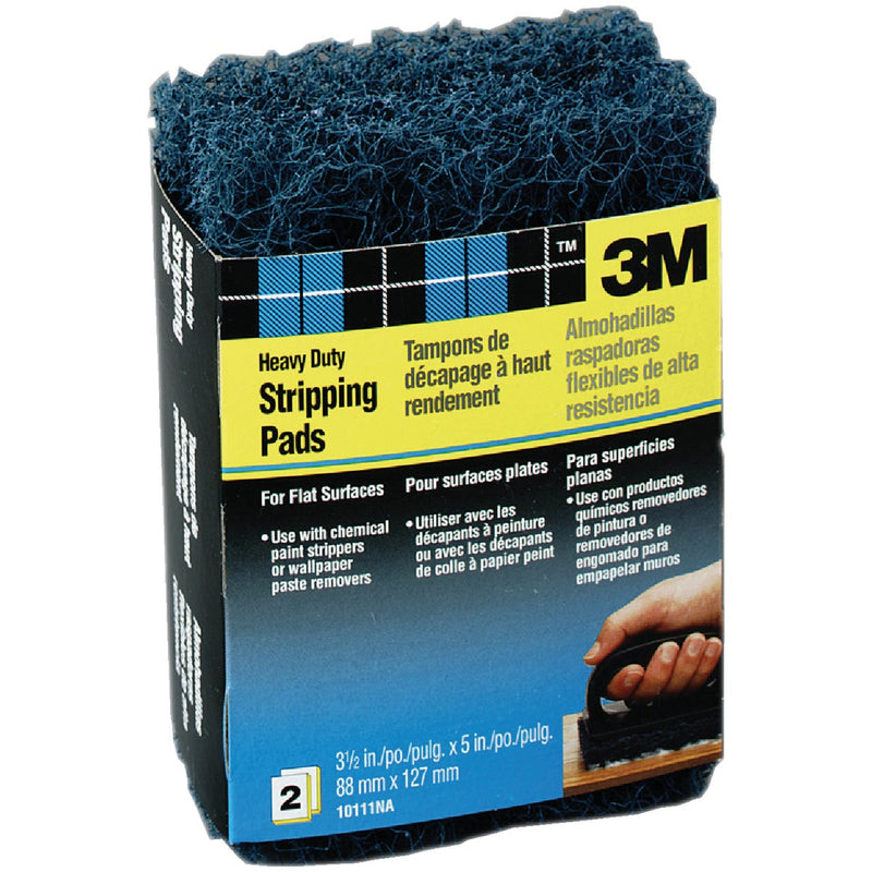 3M Heavy Duty Stripping Pads, 3 Coarse, 3-3/8 In. x 5 In. x 3/4 In. (2-Pack)