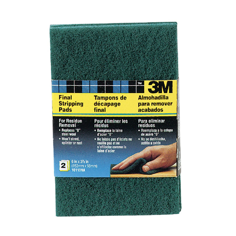 3M Final Stripping Pads, 0 Fine, 3-3/4 In. x 6 In. x 5/16 In. (2-Pack)