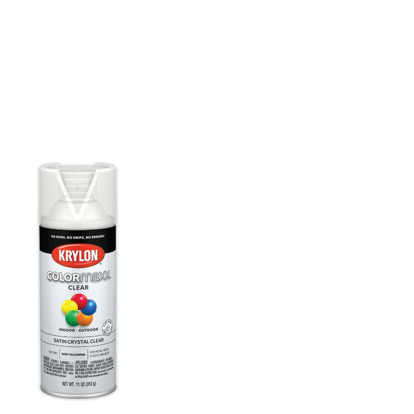 Krylon ColorMaxx 11 Oz. Satin Paint + Primer Spray Paint, Crystal Clear