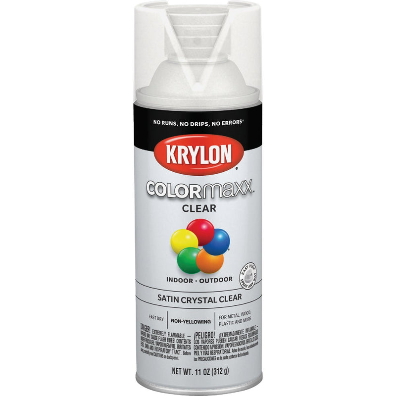 Krylon ColorMaxx 11 Oz. Satin Paint + Primer Spray Paint, Crystal Clear