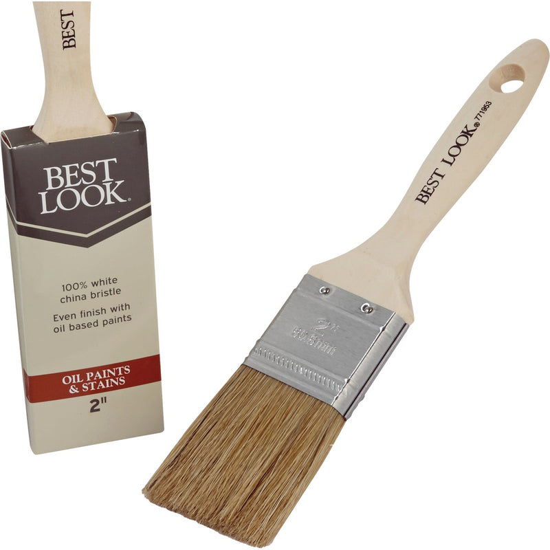 Best Look 2 In. Flat White Natural China Bristle Paint Brush