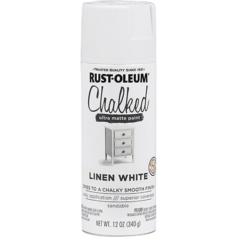 Rust-Oleum Chalked 12 Oz. Ultra Matte Spray Paint, Linen White