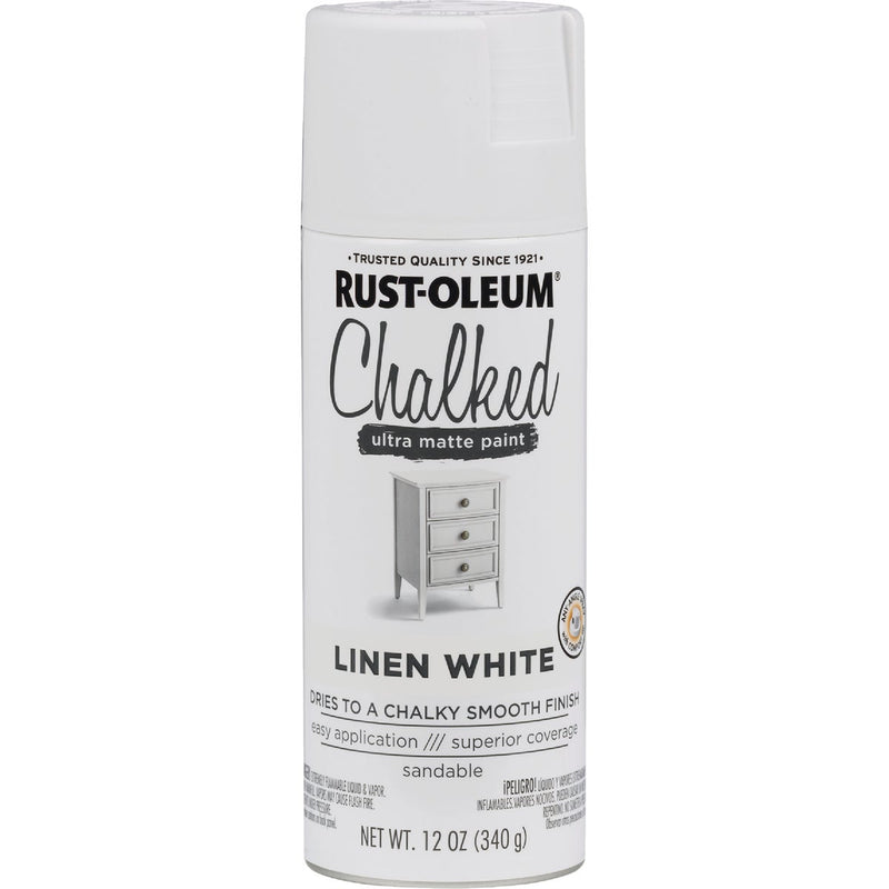 Rust-Oleum Chalked 12 Oz. Ultra Matte Spray Paint, Linen White