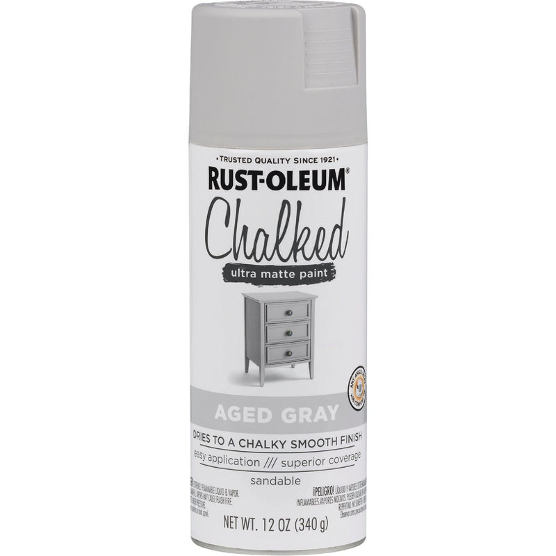 Rust-Oleum Chalked 12 Oz. Ultra Matte Spray Paint, Aged Gray