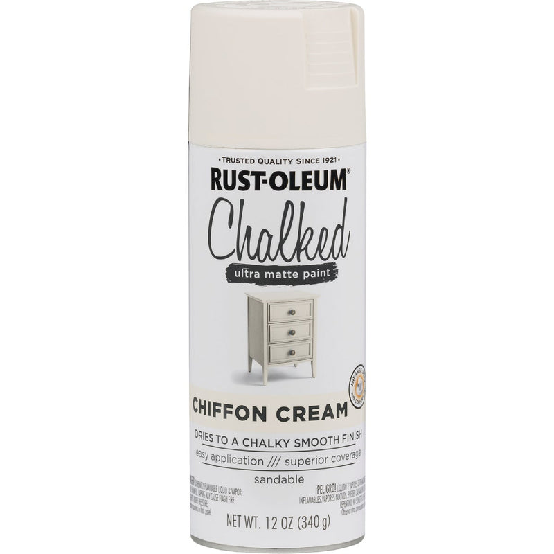 Rust-Oleum Chalked 12 Oz. Ultra Matte Spray Paint, Chiffon Cream