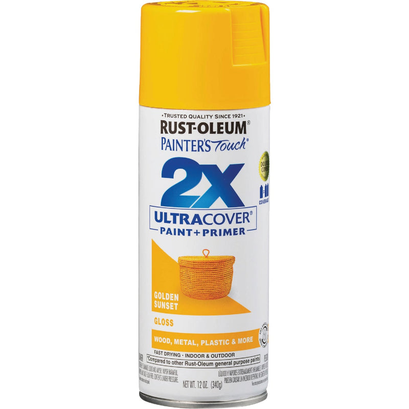 Rust-Oleum Painter's Touch 2X Ultra Cover 12 Oz. Gloss Paint + Primer Spray Paint, Golden Sunset