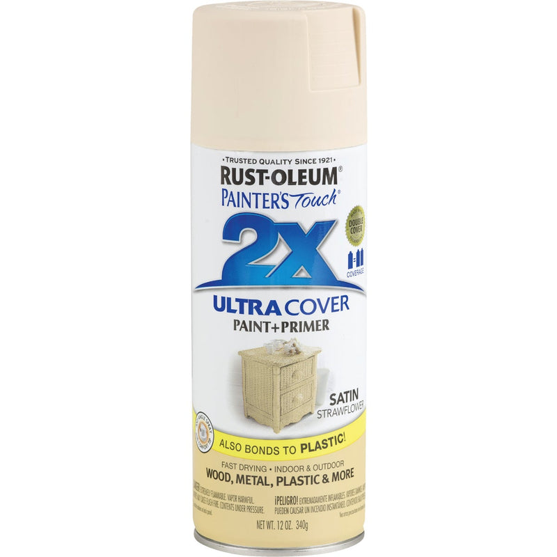 Rust-Oleum Painter's Touch 2X Ultra Cover 12 Oz. Satin Paint + Primer Spray Paint, Strawflower