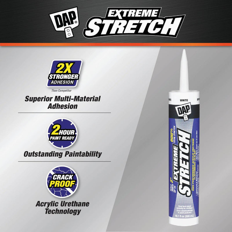 Dap Extreme Stretch 10.1 Oz. White Acrylic Urethane Premium Elastomeric Sealant