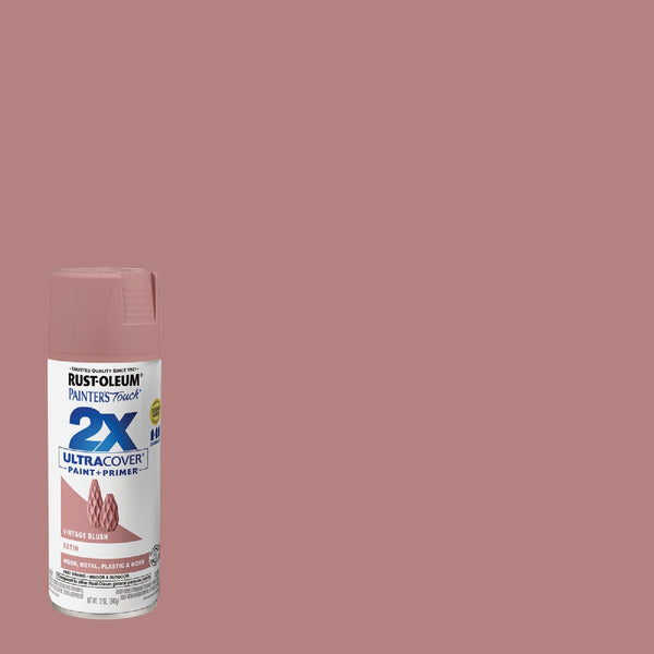 Rust-Oleum Painter's Touch 2X Ultra Cover 12 Oz. Satin Paint + Primer Spray Paint, Blush