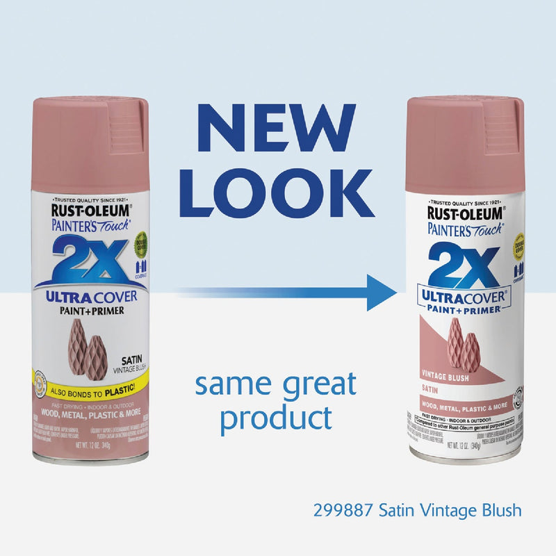 Rust-Oleum Painter's Touch 2X Ultra Cover 12 Oz. Satin Paint + Primer Spray Paint, Blush