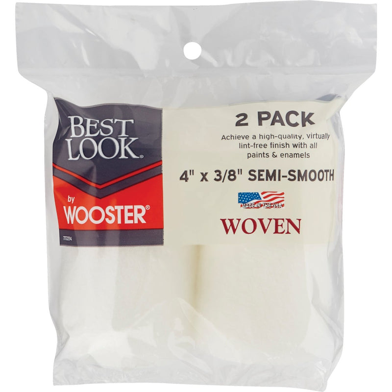 Best Look By Wooster 4 In. x 3/8 In. Woven Fabric Roller Cover (2-Pack)
