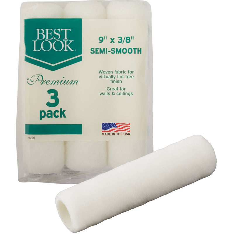 Best Look Premium 9 In. x 3/8 In. Woven Fabric Roller Cover (3-Pack)