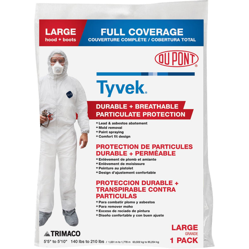 Trimaco DuPont Tyvek Large Painters Coverall with Hood and Boots
