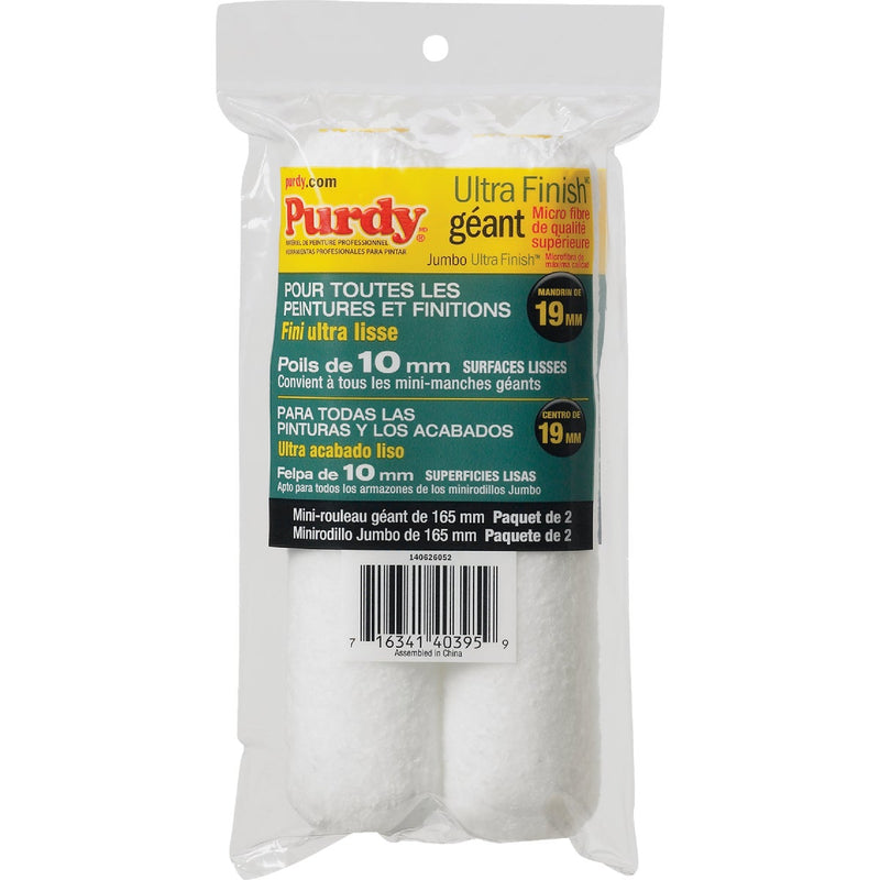 Purdy Ultra Finish 6-1/2 In. x 3/8 In. Jumbo Mini Microfiber Roller Cover (2-Pack)