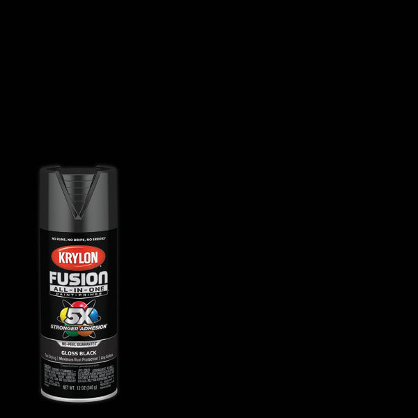 Krylon Fusion All-In-One Gloss Spray Paint & Primer, Black