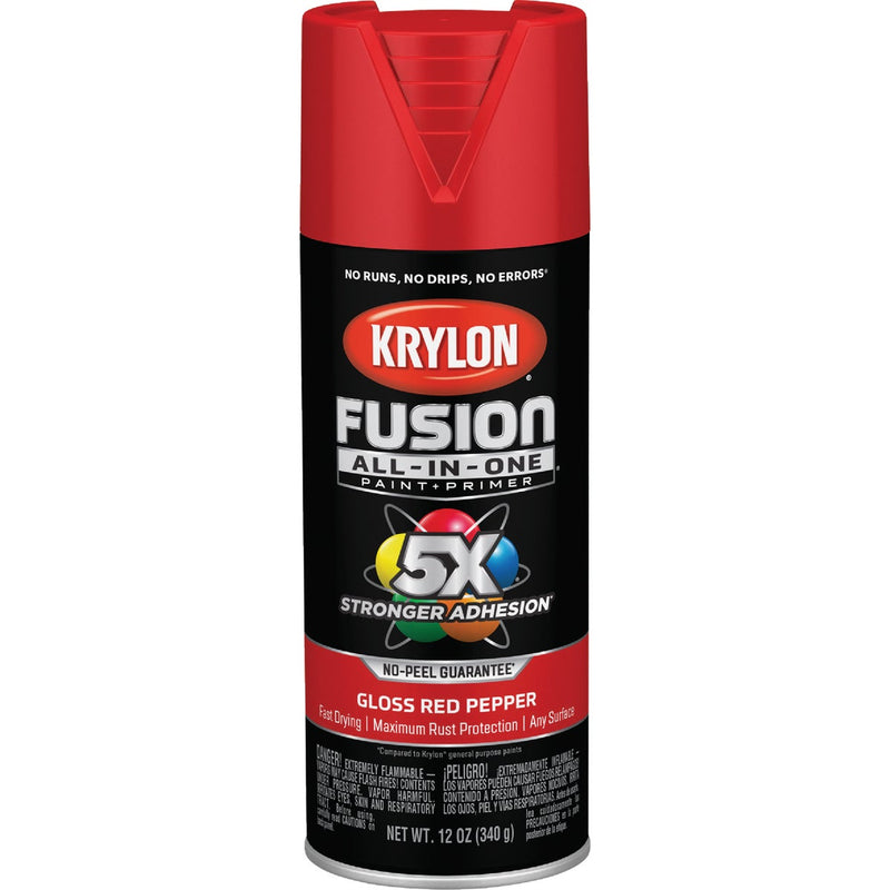 Krylon Fusion All-In-One Gloss Spray Paint & Primer, Red Pepper