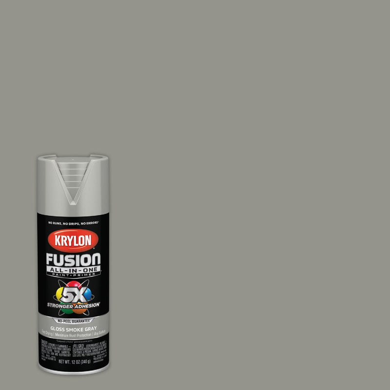 Krylon Fusion All-In-One Gloss Spray Paint & Primer, Smoke Gray