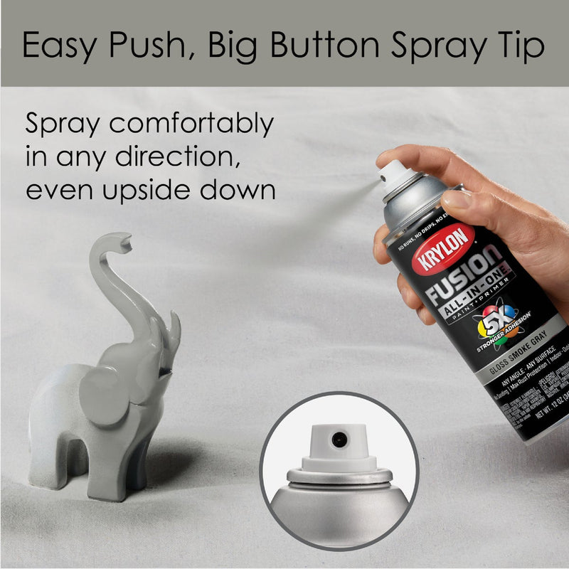 Krylon Fusion All-In-One Gloss Spray Paint & Primer, Smoke Gray