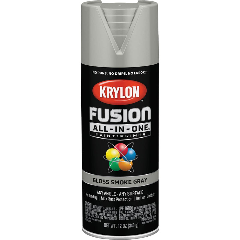 Krylon Fusion All-In-One Gloss Spray Paint & Primer, Smoke Gray