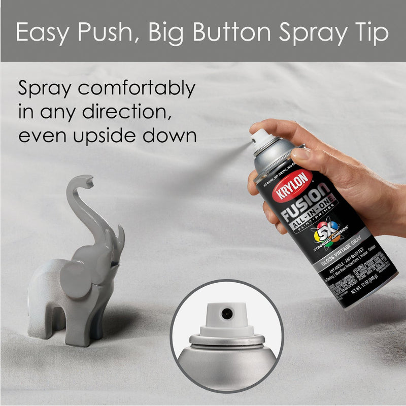 Krylon Fusion All-In-One Gloss Spray Paint & Primer, Vintage Gray