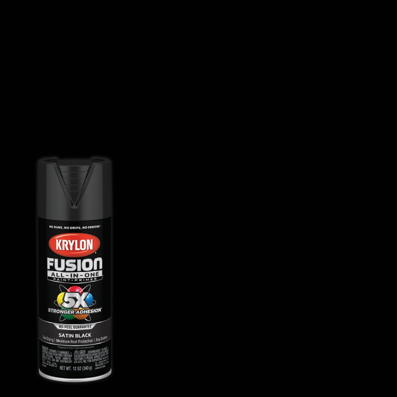 Krylon Fusion All-In-One Satin Spray Paint & Primer, Black