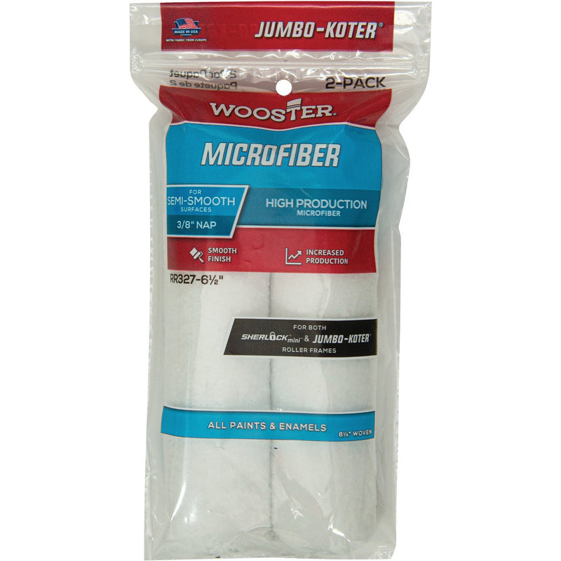 Wooster Jumbo-Koter 6-1/2 In. x 3/8 In. Mini Microfiber Trim Roller Cover (2-Pack)