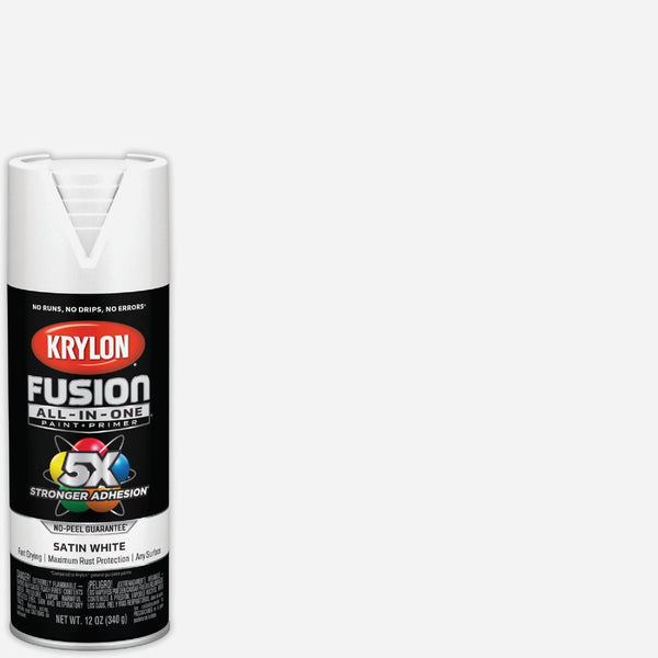 Krylon Fusion All-In-One Satin Spray Paint & Primer, White