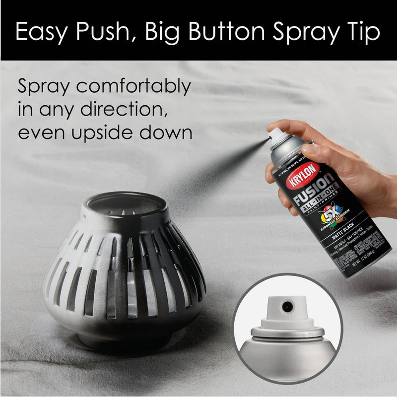 Krylon Fusion All-In-One Matte Spray Paint & Primer, Black