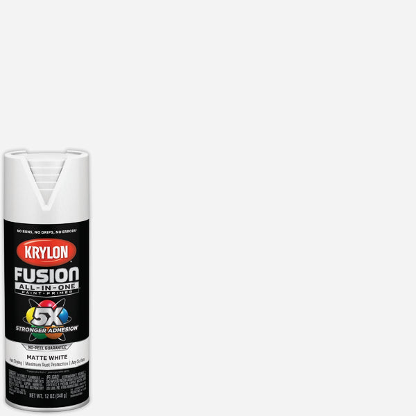 Krylon Fusion All-In-One Matte Spray Paint & Primer, White