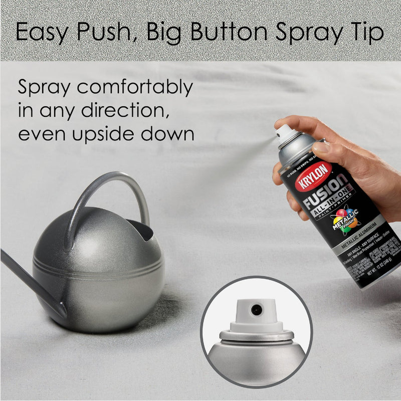 Krylon Fusion All-In-One Metallic Spray Paint & Primer, Aluminum