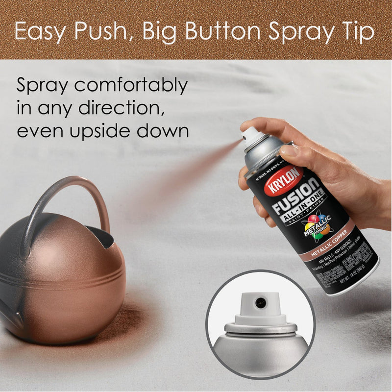 Krylon Fusion All-In-One Metallic Spray Paint & Primer, Copper