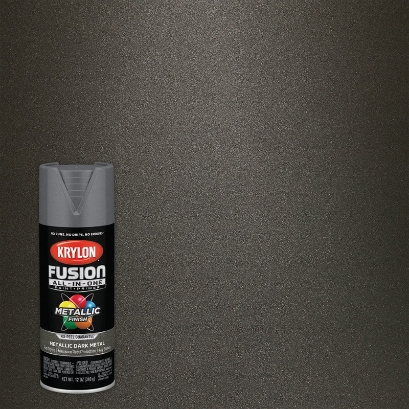 Krylon Fusion All-In-One Metallic Spray Paint & Primer, Dark Metal