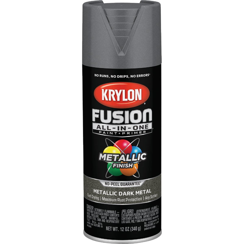 Krylon Fusion All-In-One Metallic Spray Paint & Primer, Dark Metal